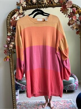 Vintage Knit Sweater - Soft Colorblock Hue